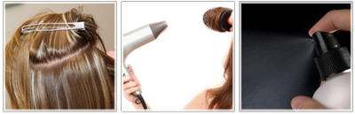 Blow-drying hair